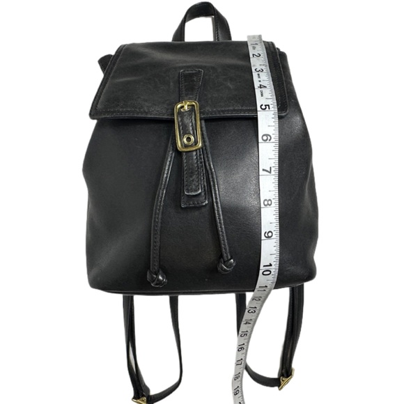 VINTAGE Y2K COACH | 9858 Legacy Black Leather Mini Backpack Nap Sack Bag Purse - Picture 3 of 13
